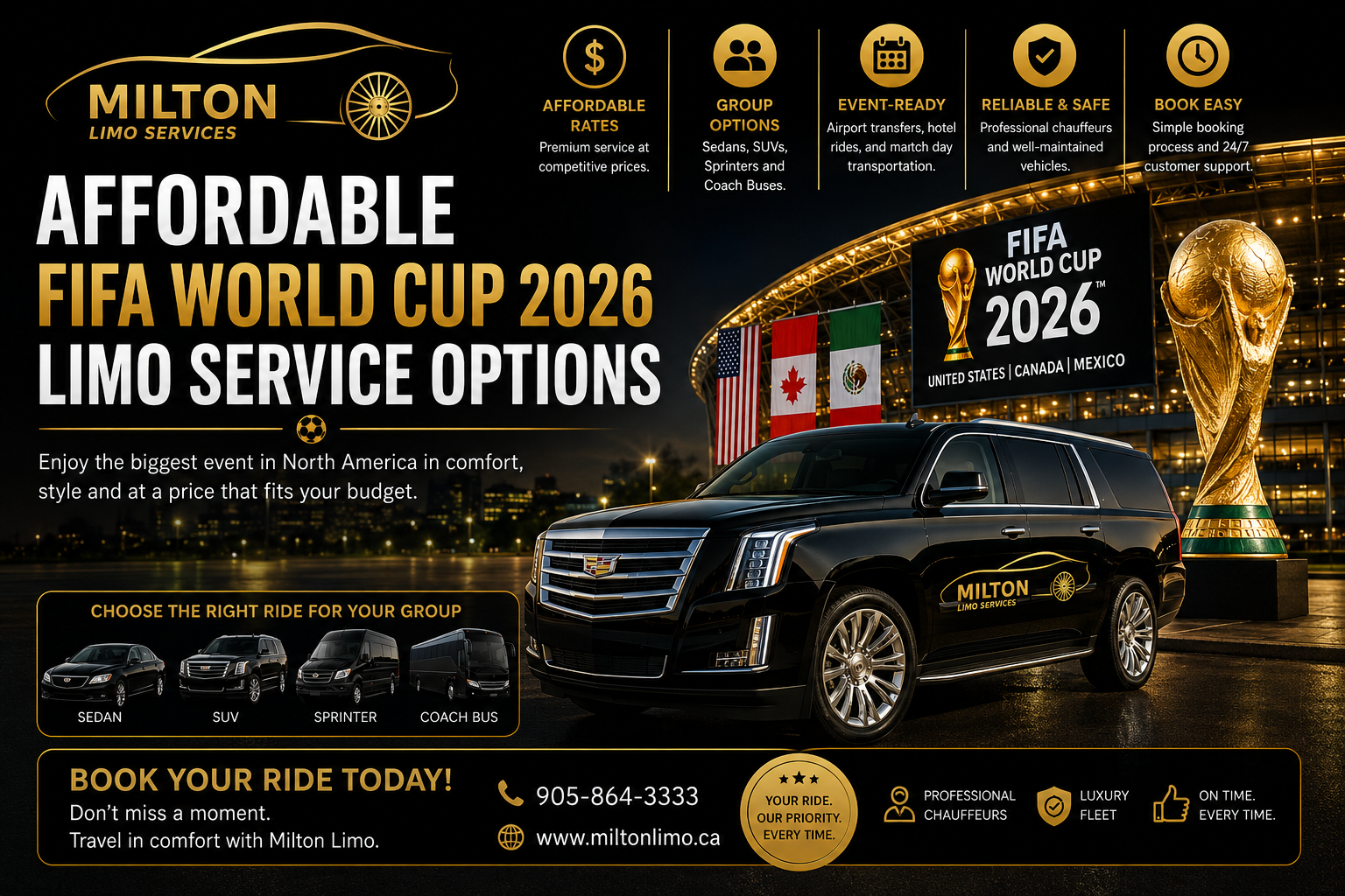 Affordable FIFA World Cup 2026 Limo Service Options for Groups, Teams, and Corporate Clients